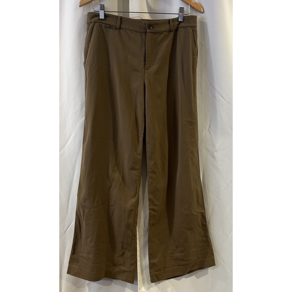 Lauren Ralph Lauren Andover Wool Trouser Pants Womens Sz 10 Tan Wide Leg
